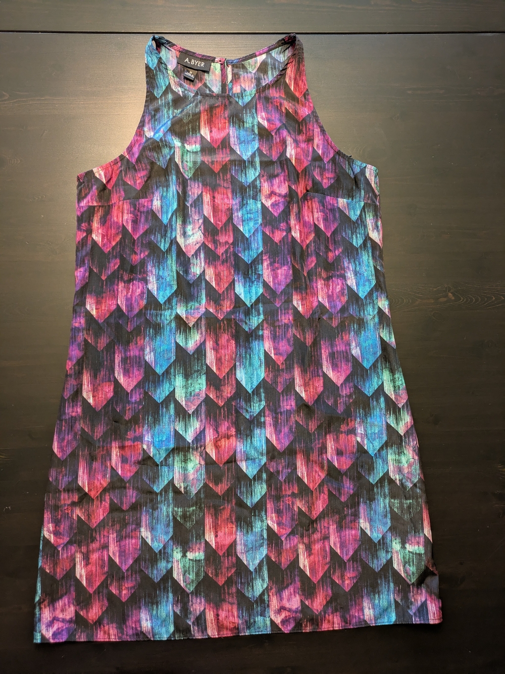 NWOT A. Byer Multicolor Geometric Shift Dress Sz M